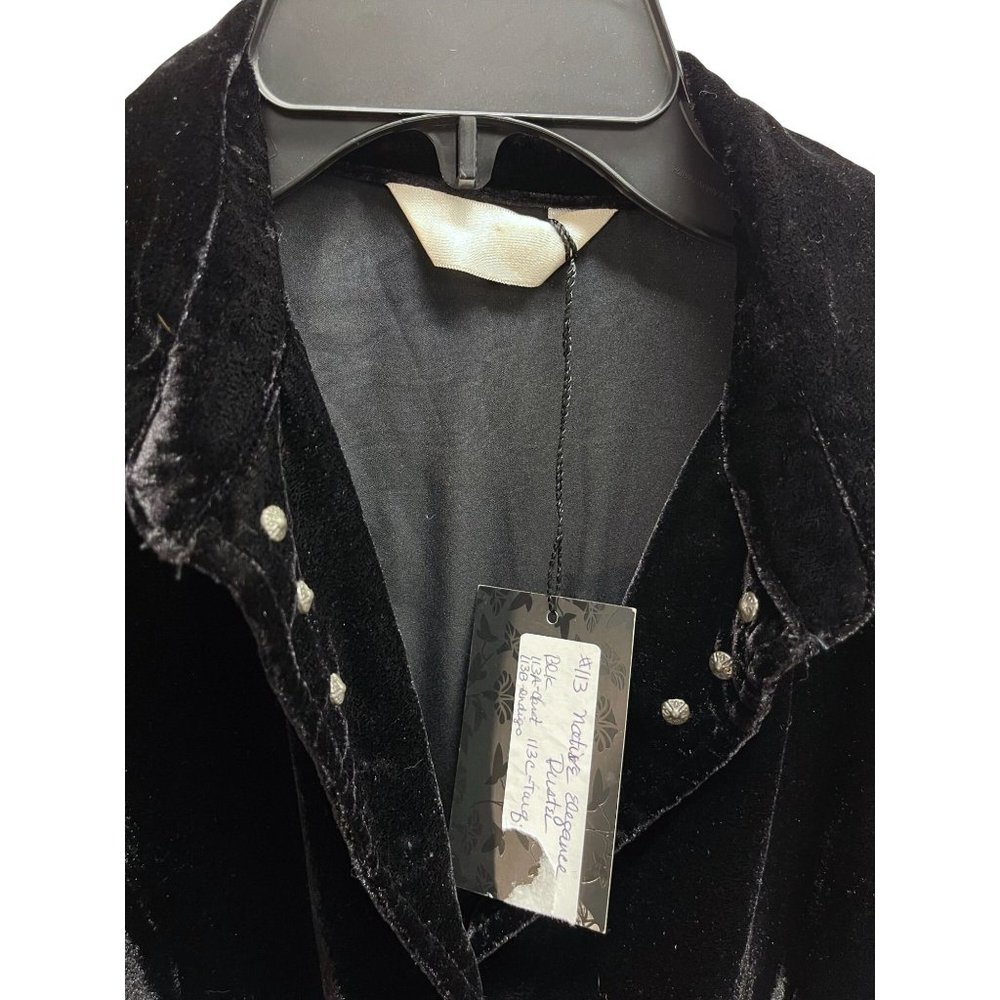 NEW Roja Black Velvet Long Sleeve Studded Dress Large - Picture 8 of 8